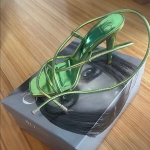 Jennifer Lopez Green Strappy Heels